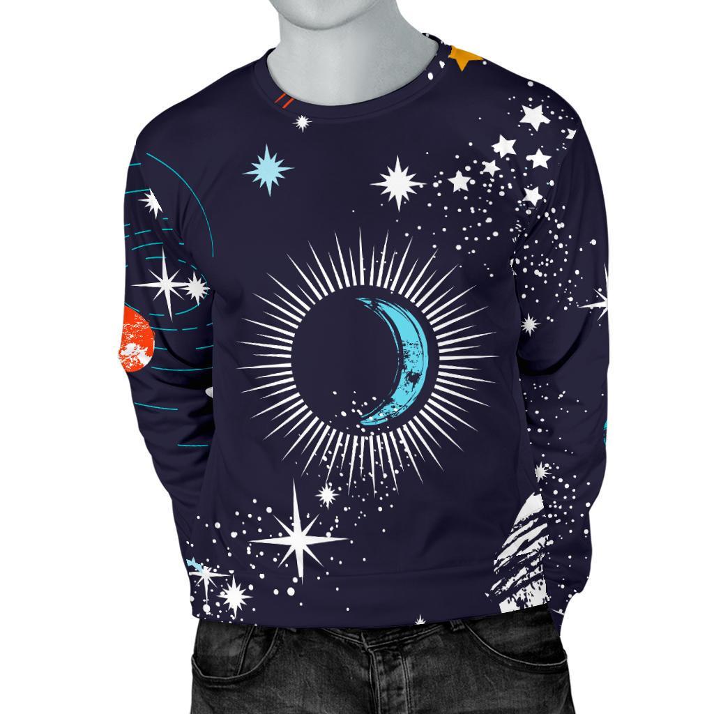 Universe Galaxy Outer Space Print Men's Crewneck Sweatshirt GearFrost