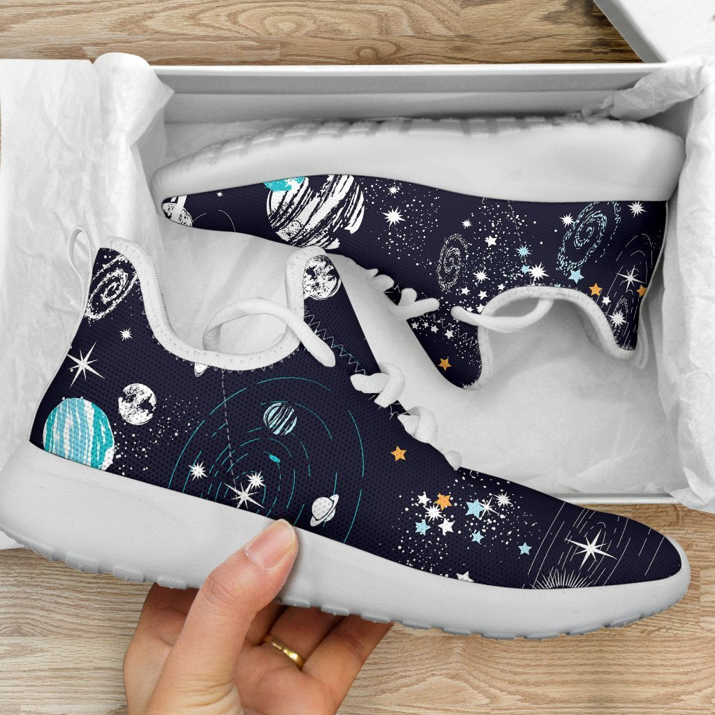 Universe Galaxy Outer Space Print Mesh Knit Shoes GearFrost