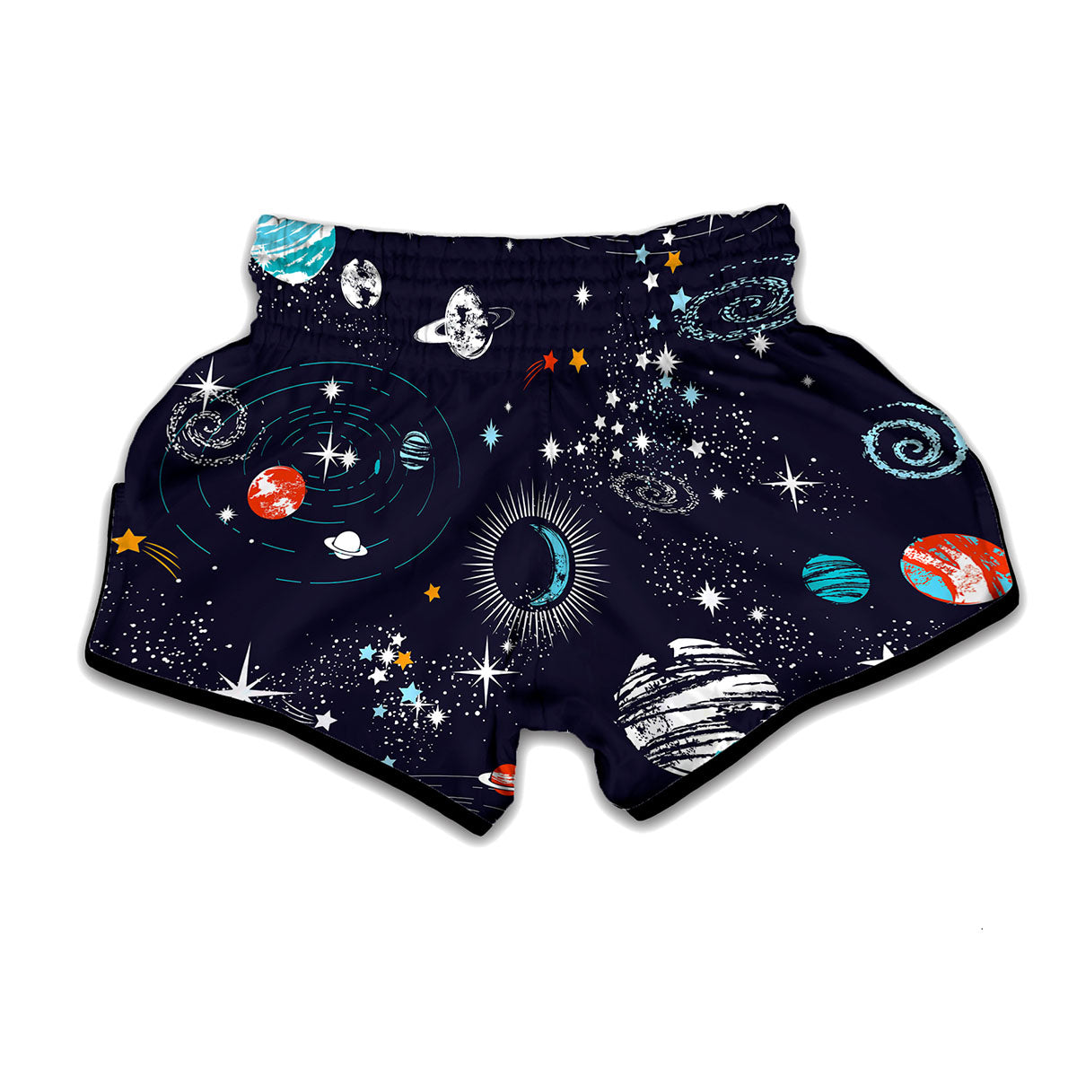 Universe Galaxy Outer Space Print Muay Thai Boxing Shorts