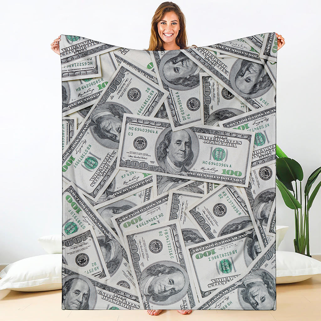 US Dollar Pattern Print Blanket