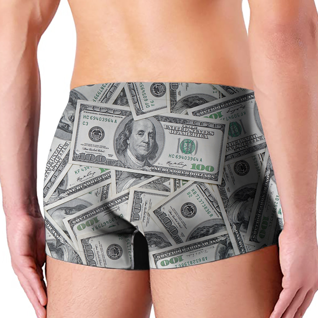 US Dollar Pattern Print Men's Boxer Briefs