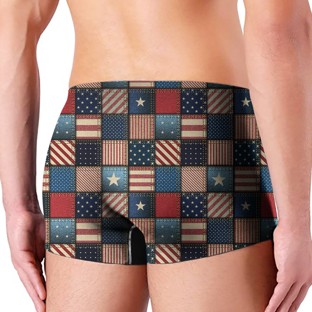 USA Denim Patchwork Pattern Print Men's Boxer Briefs