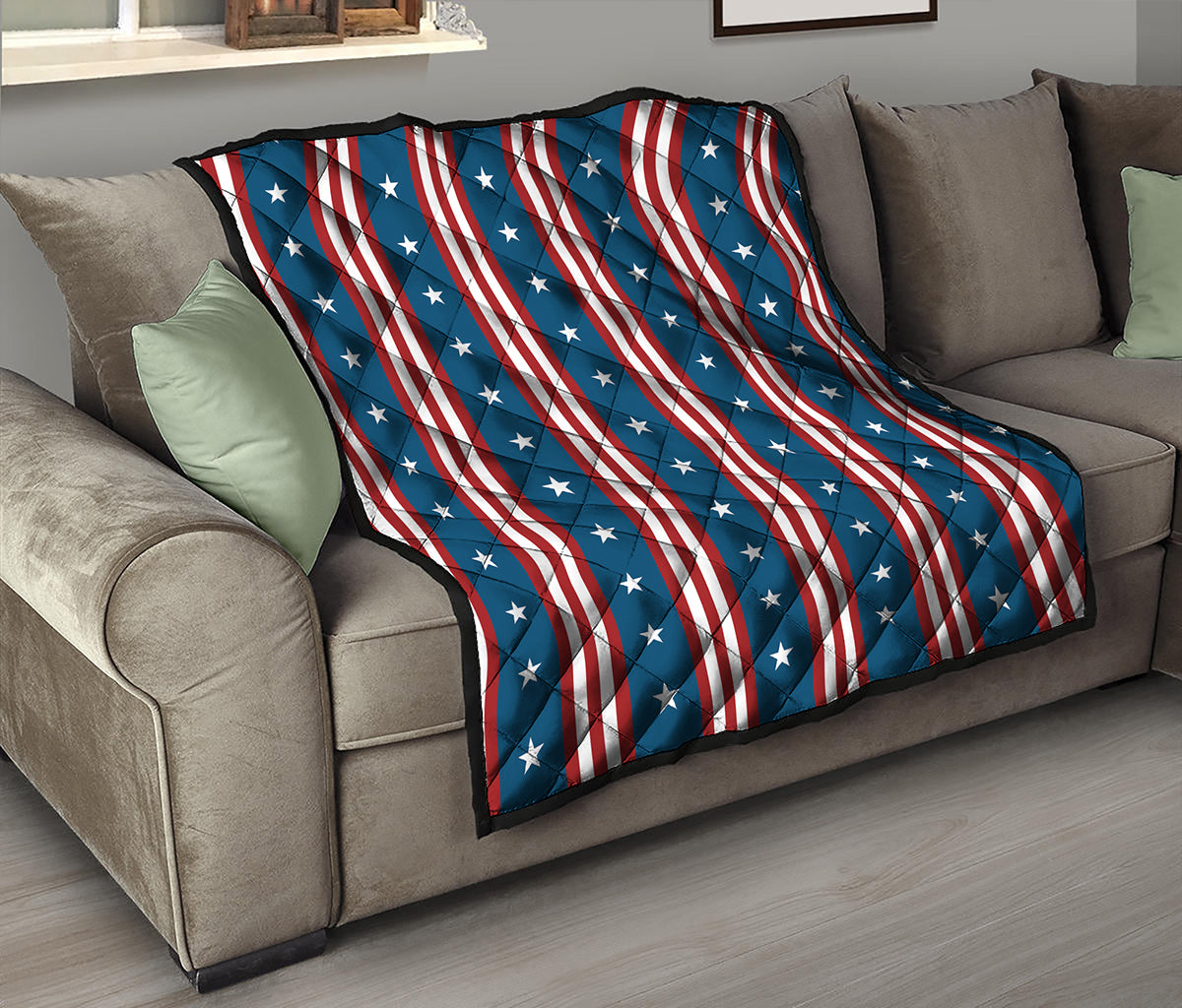 USA Independence Day Pattern Print Quilt