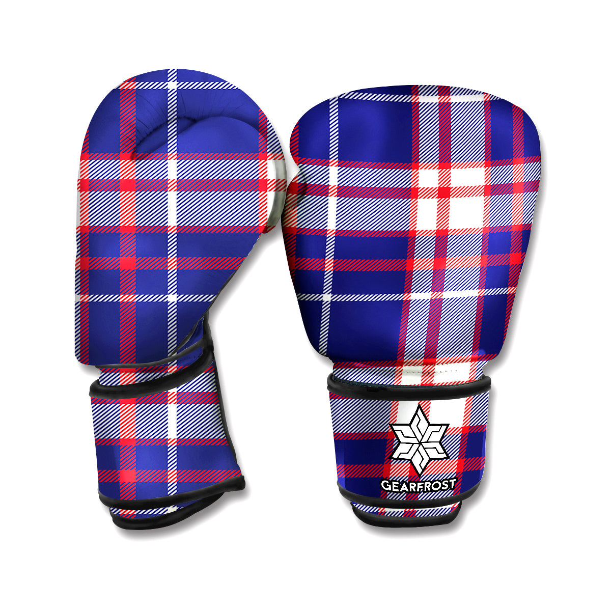 USA Patriotic Plaid Print Boxing Gloves