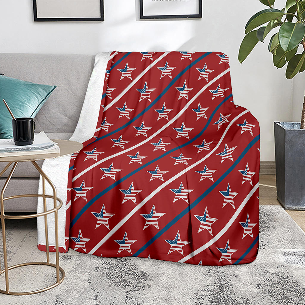 USA Patriotic Star Pattern Print Blanket