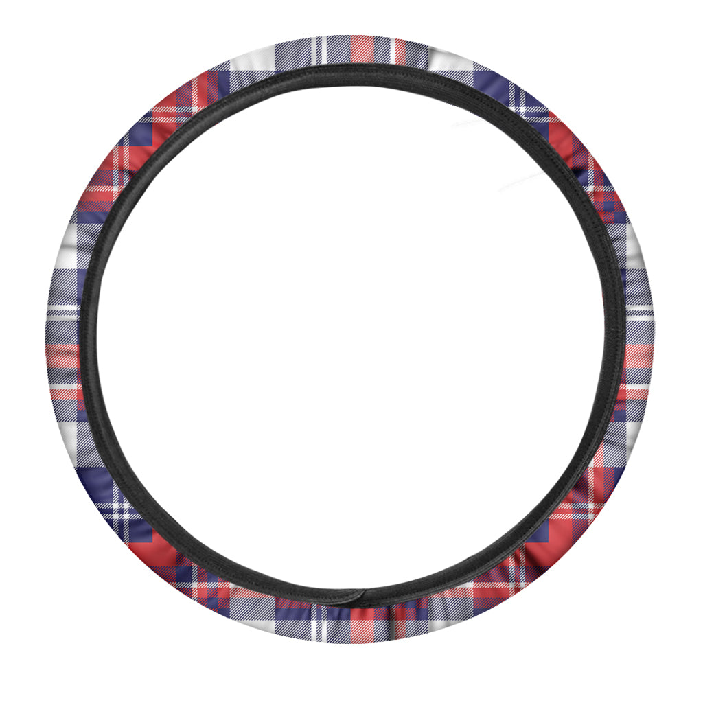 USA Plaid Pattern Print Car Steering Wheel Cover