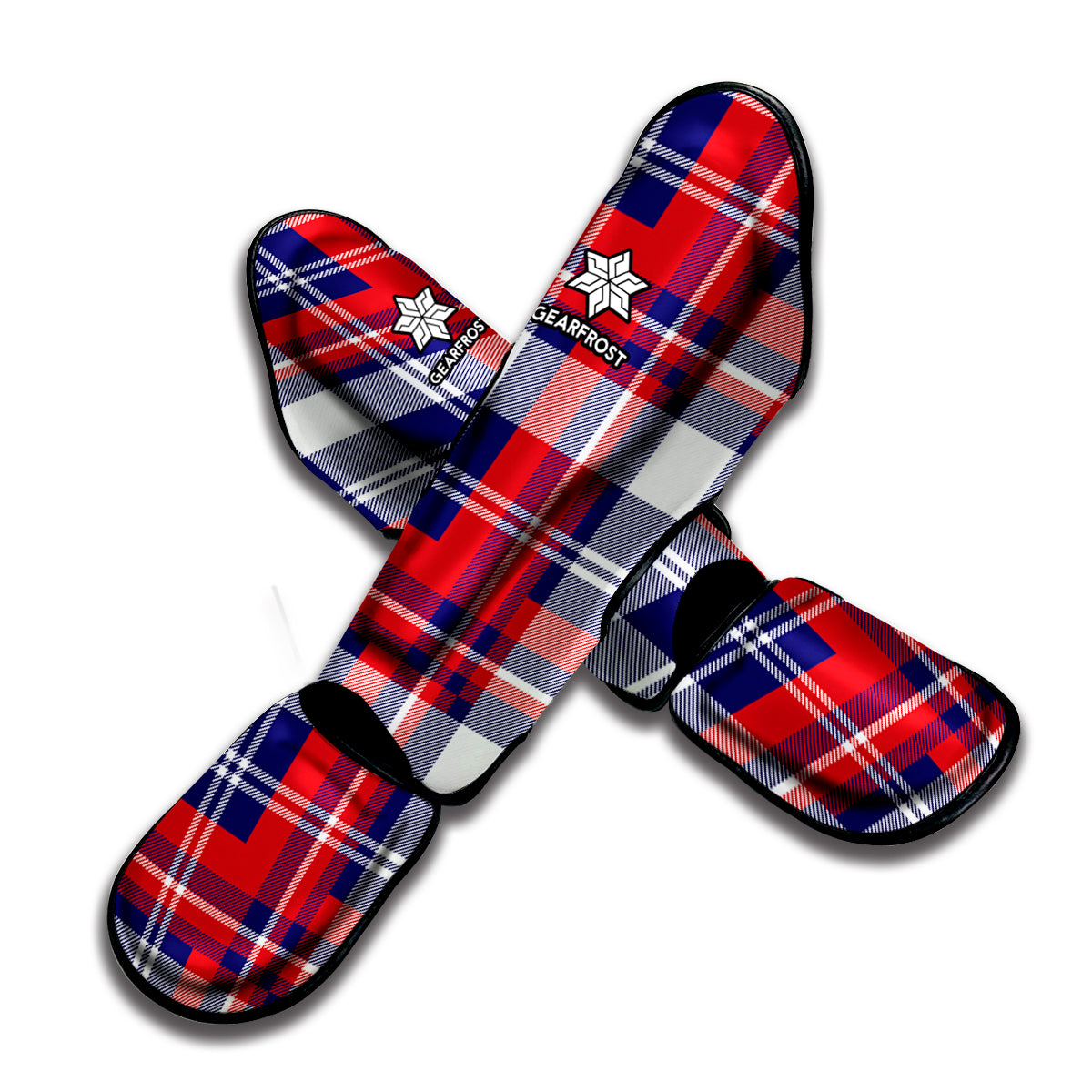 USA Plaid Pattern Print Muay Thai Shin Guard