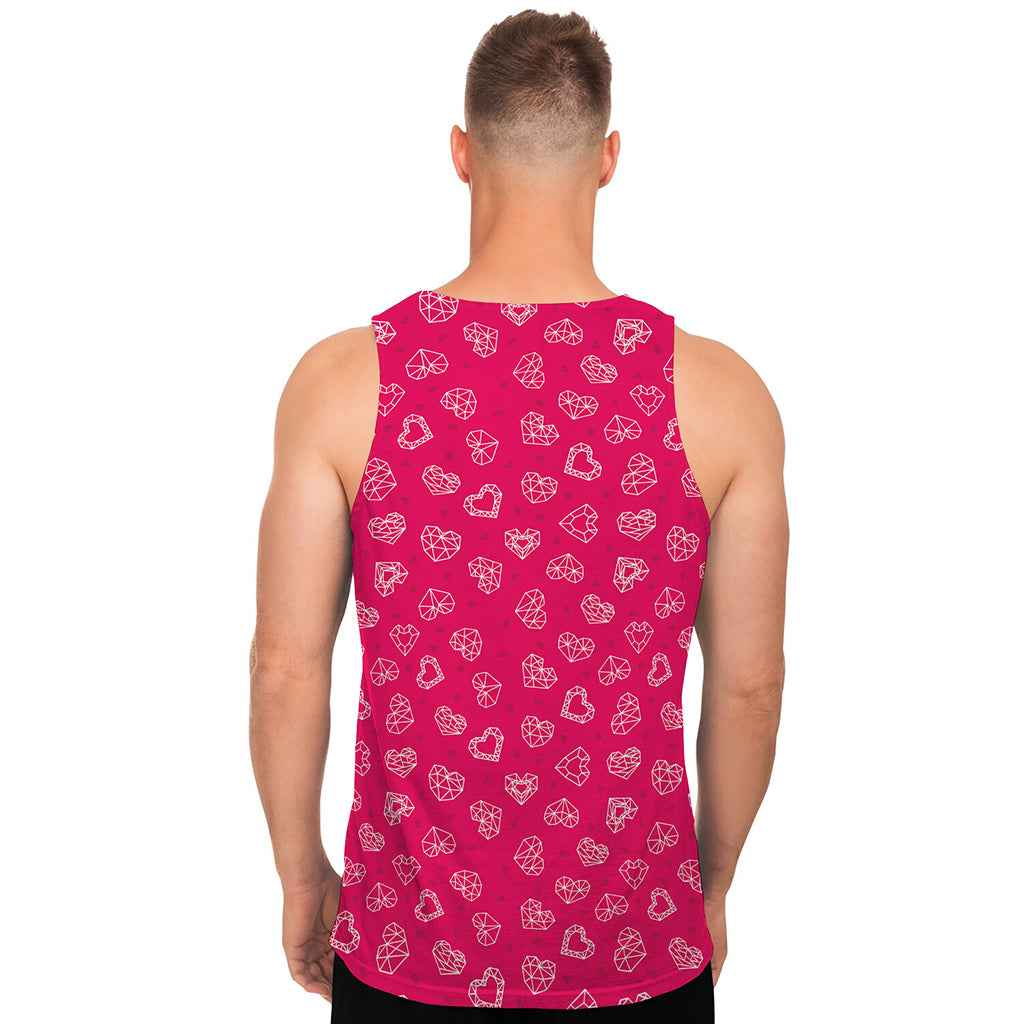 Valentine's Day Geometric Heart Print Men's Tank Top