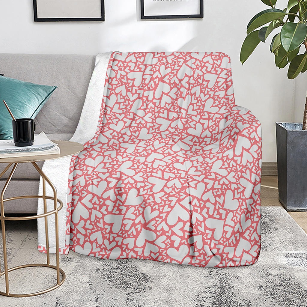 Valentine's Day Heart Pattern Print Blanket