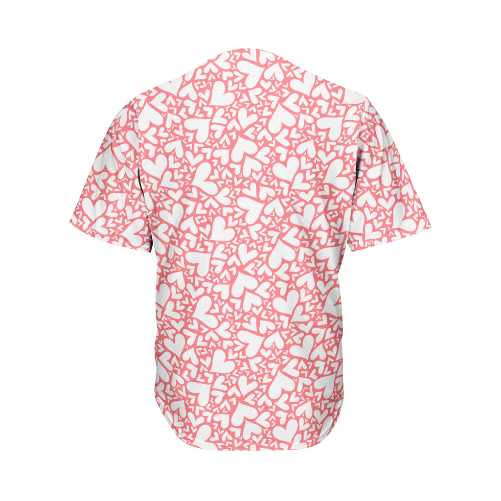 Valentine's Day Heart Pattern Print Men's Baseball Jersey