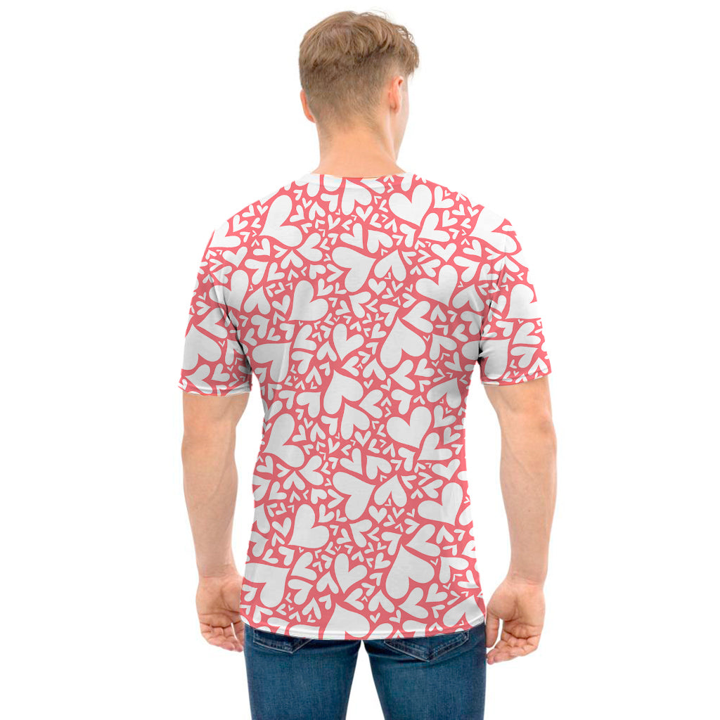 Valentine's Day Heart Pattern Print Men's T-Shirt