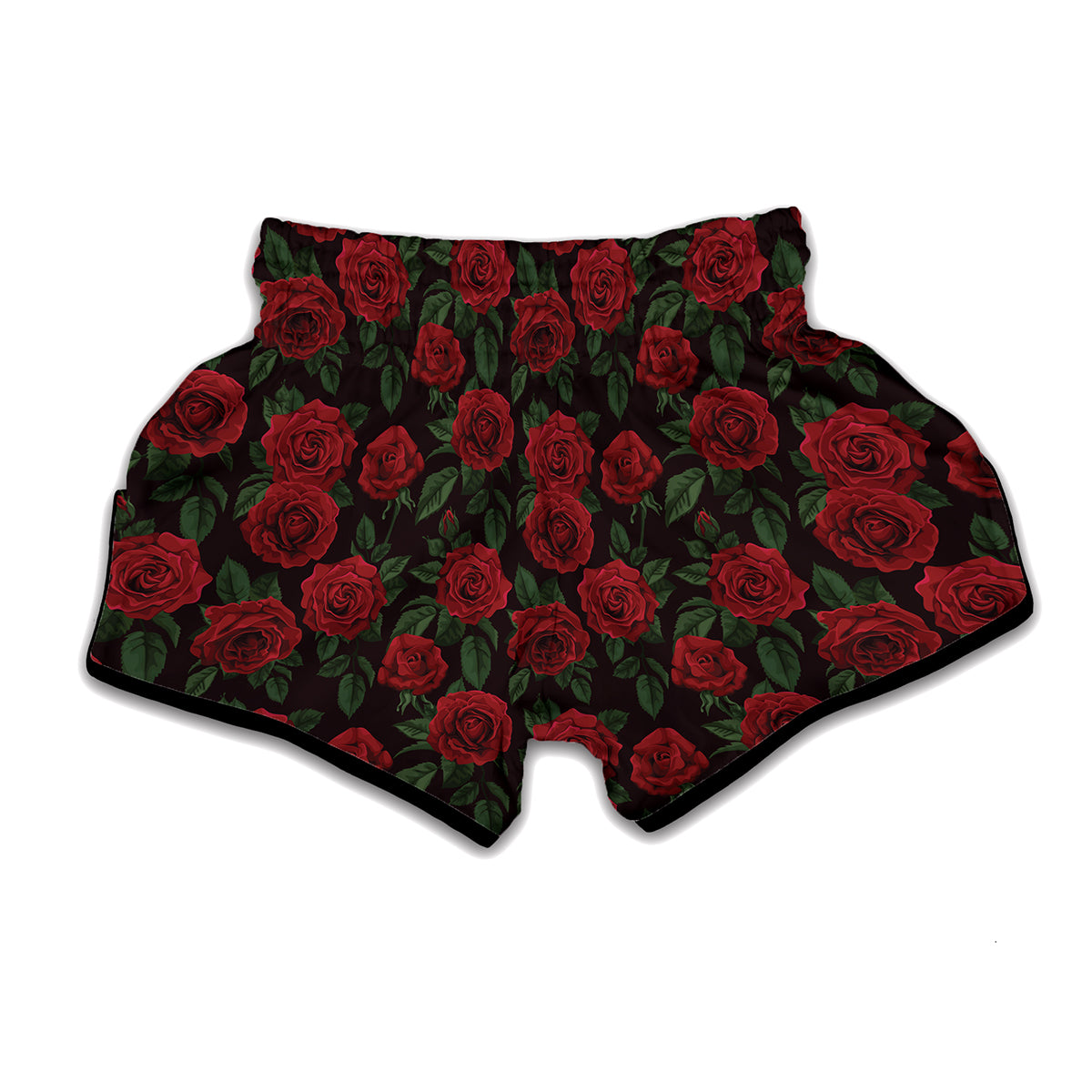 Valentine's Day Rose Pattern Print Muay Thai Boxing Shorts