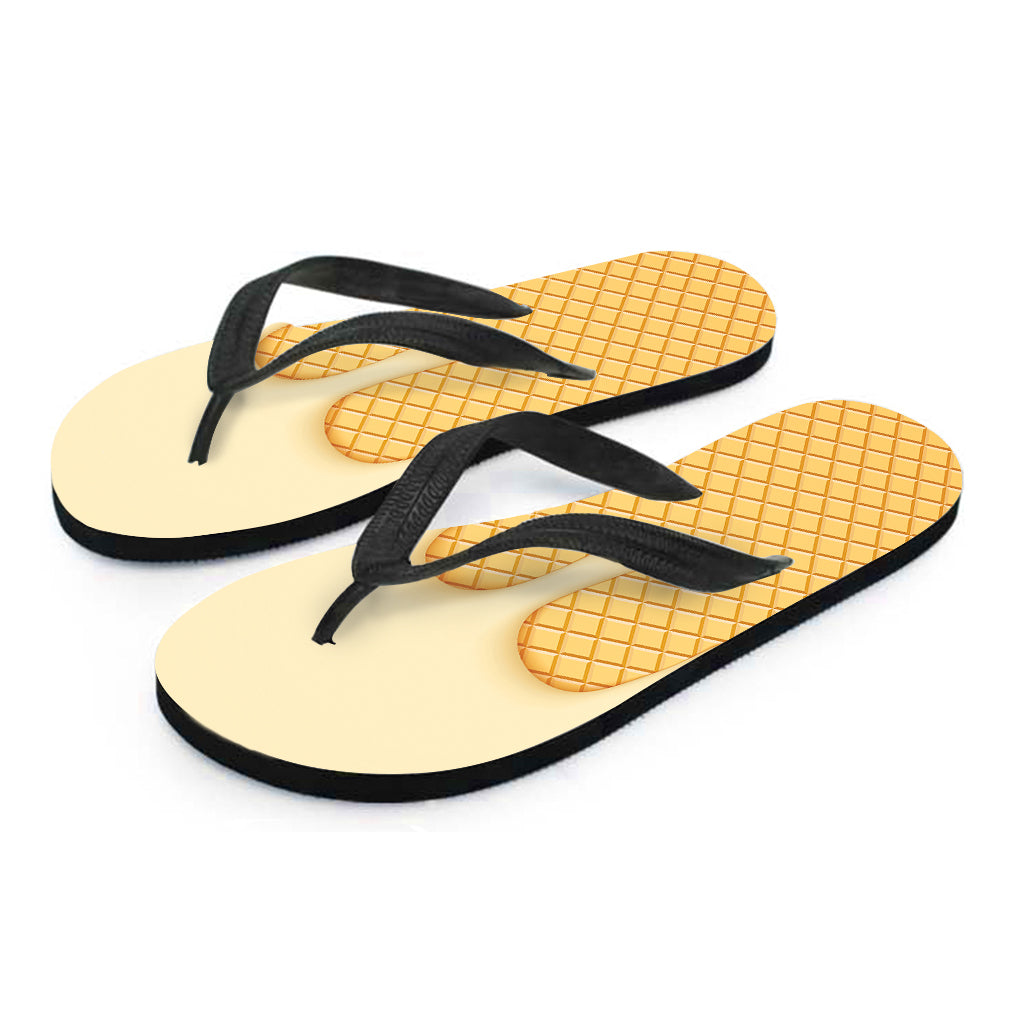 Vanilla Ice Cream Melted Print Flip Flops
