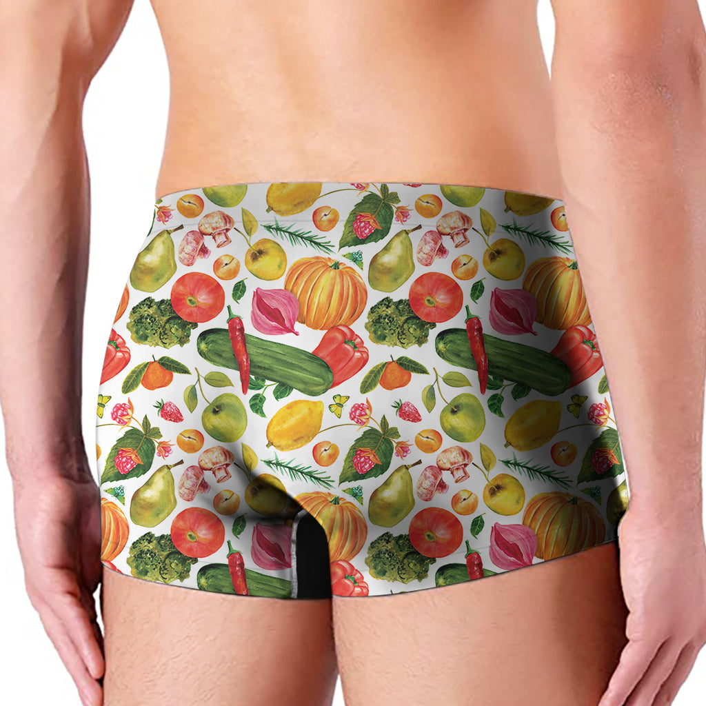 Vegan Fruits And Vegetables Print Men's Boxer Briefs
