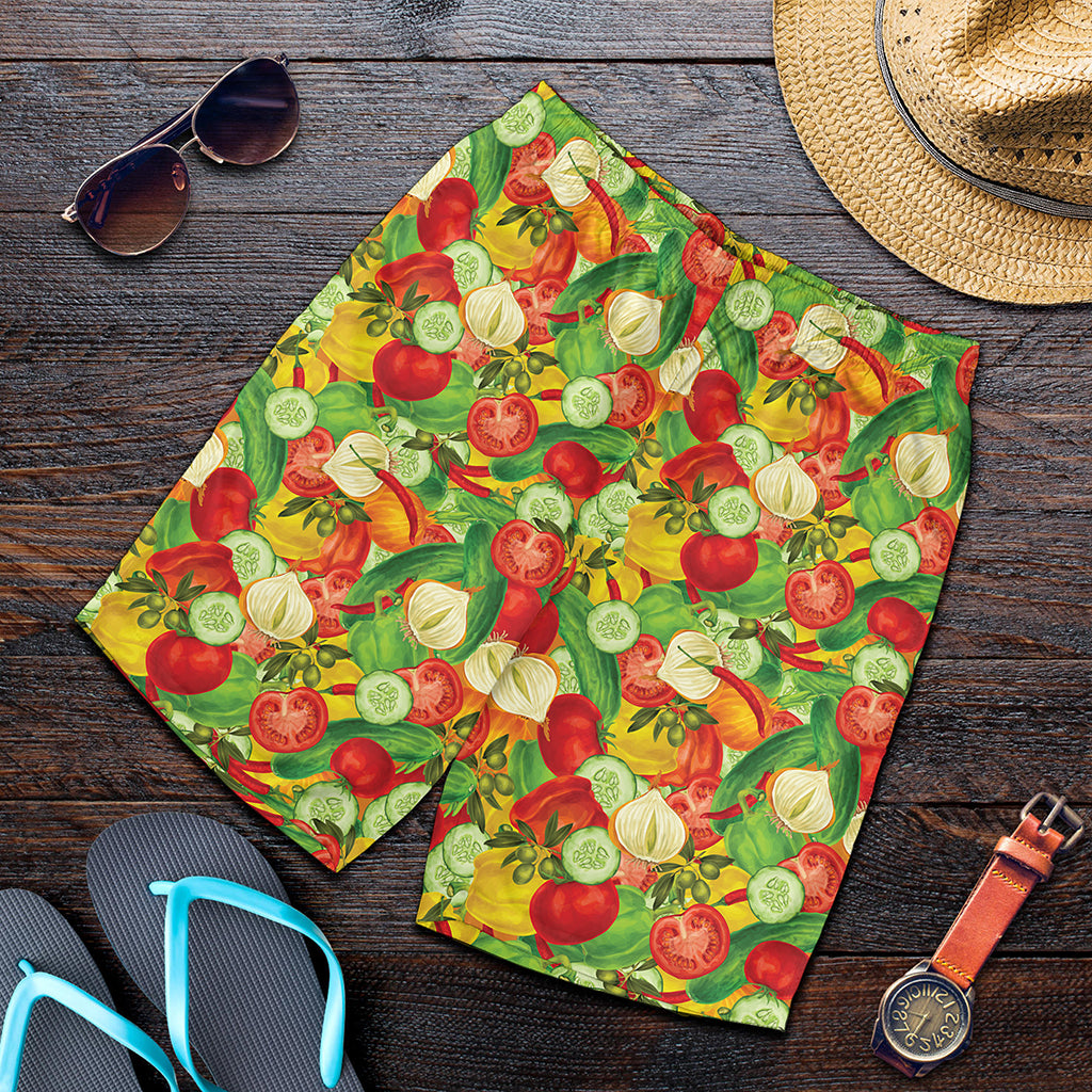 Vegan Pattern Print Men's Shorts