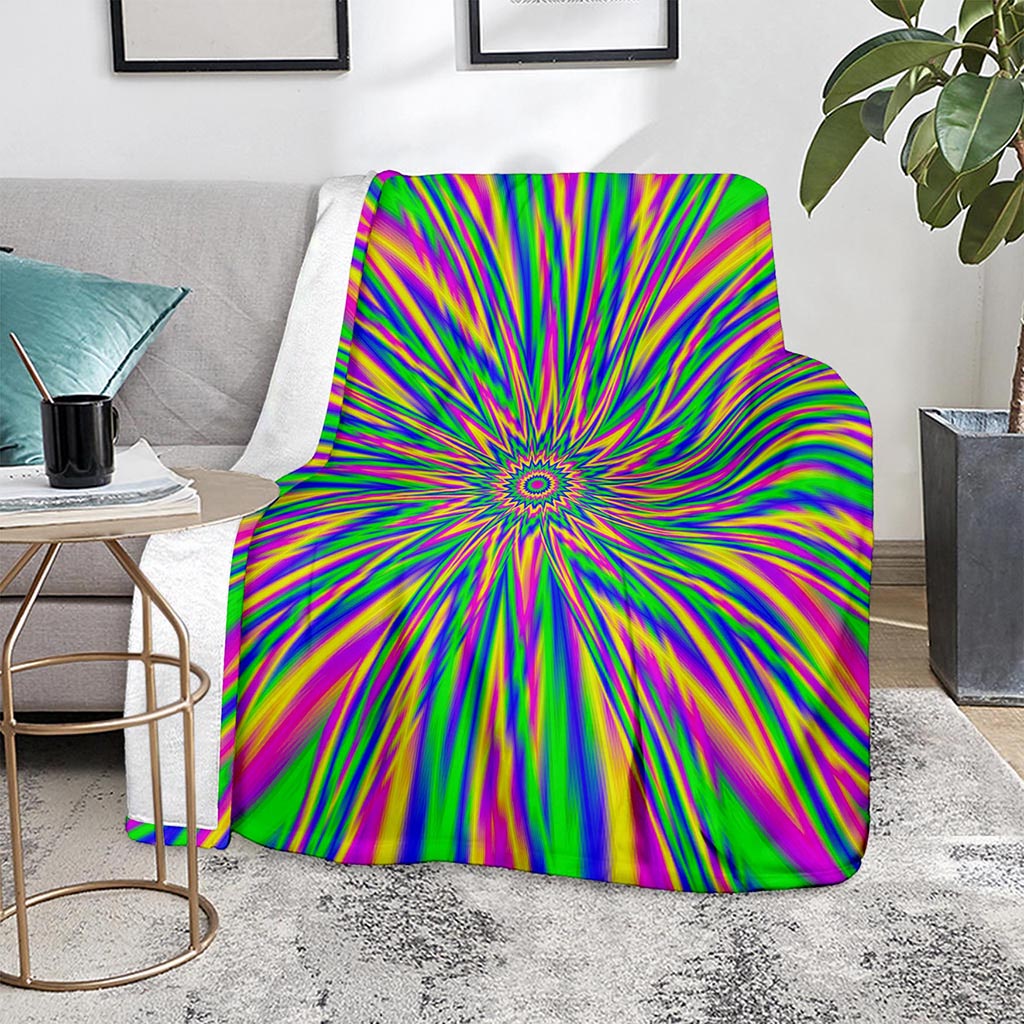Vibrant Psychedelic Optical Illusion Blanket