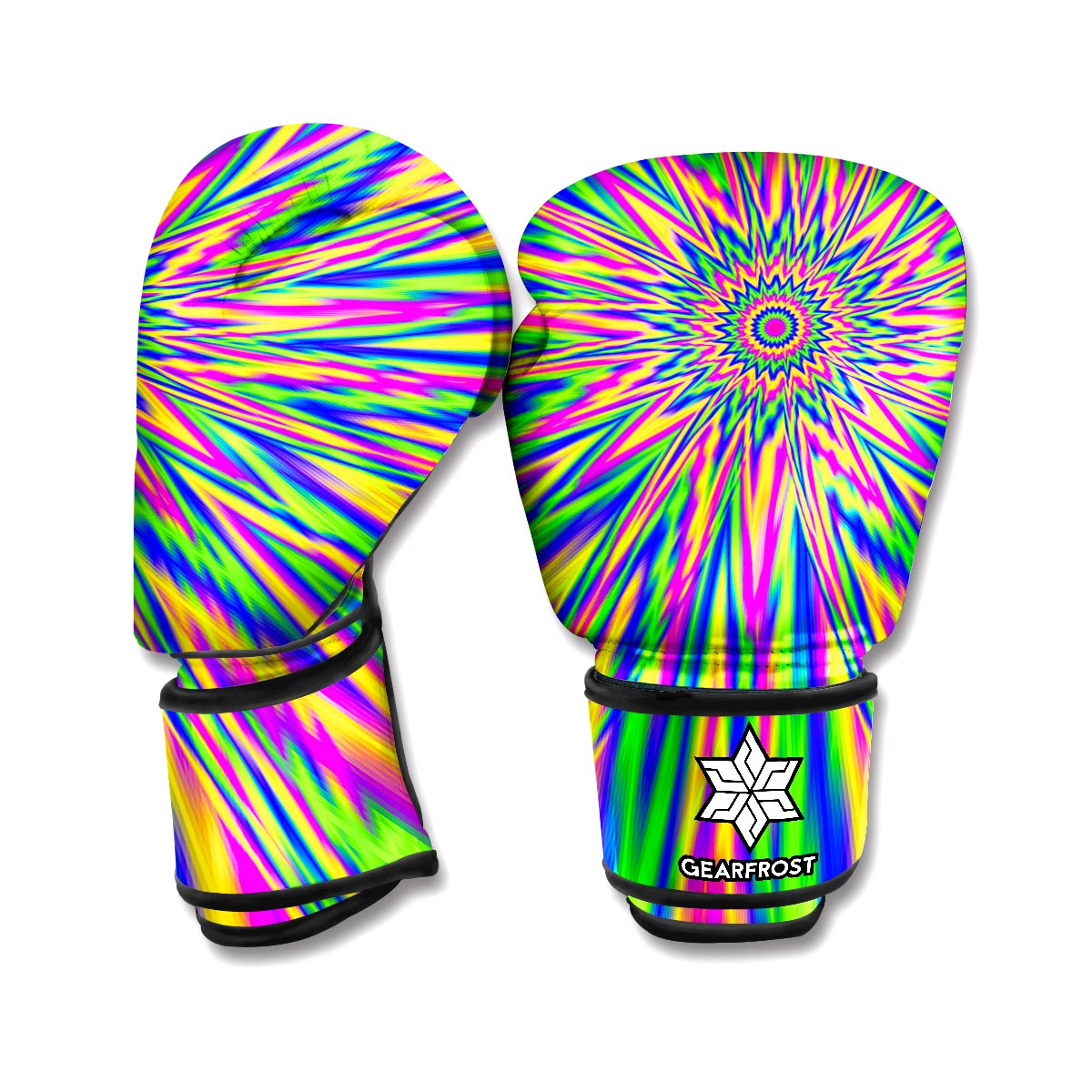 Vibrant Psychedelic Optical Illusion Boxing Gloves