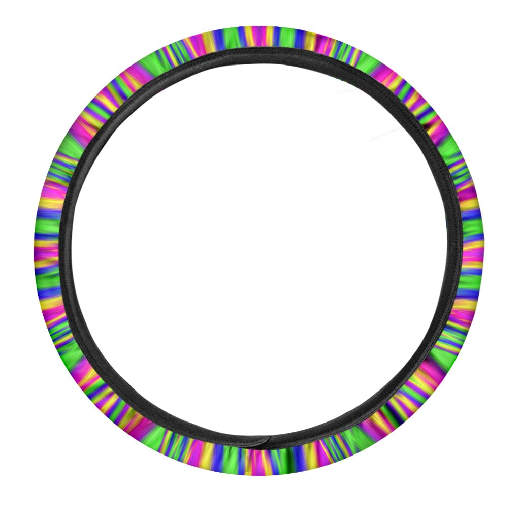 Vibrant Psychedelic Optical Illusion Car Steering Wheel Cover