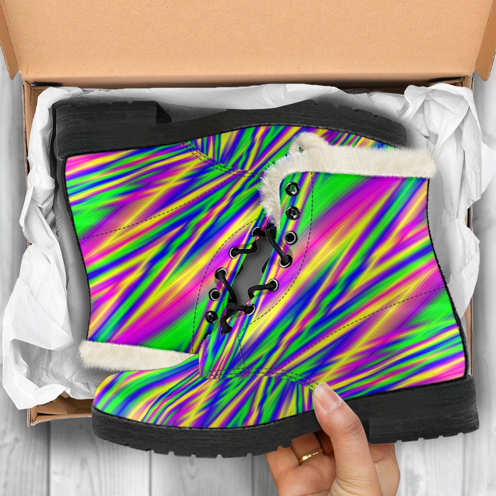 Vibrant Psychedelic Optical Illusion Comfy Boots GearFrost