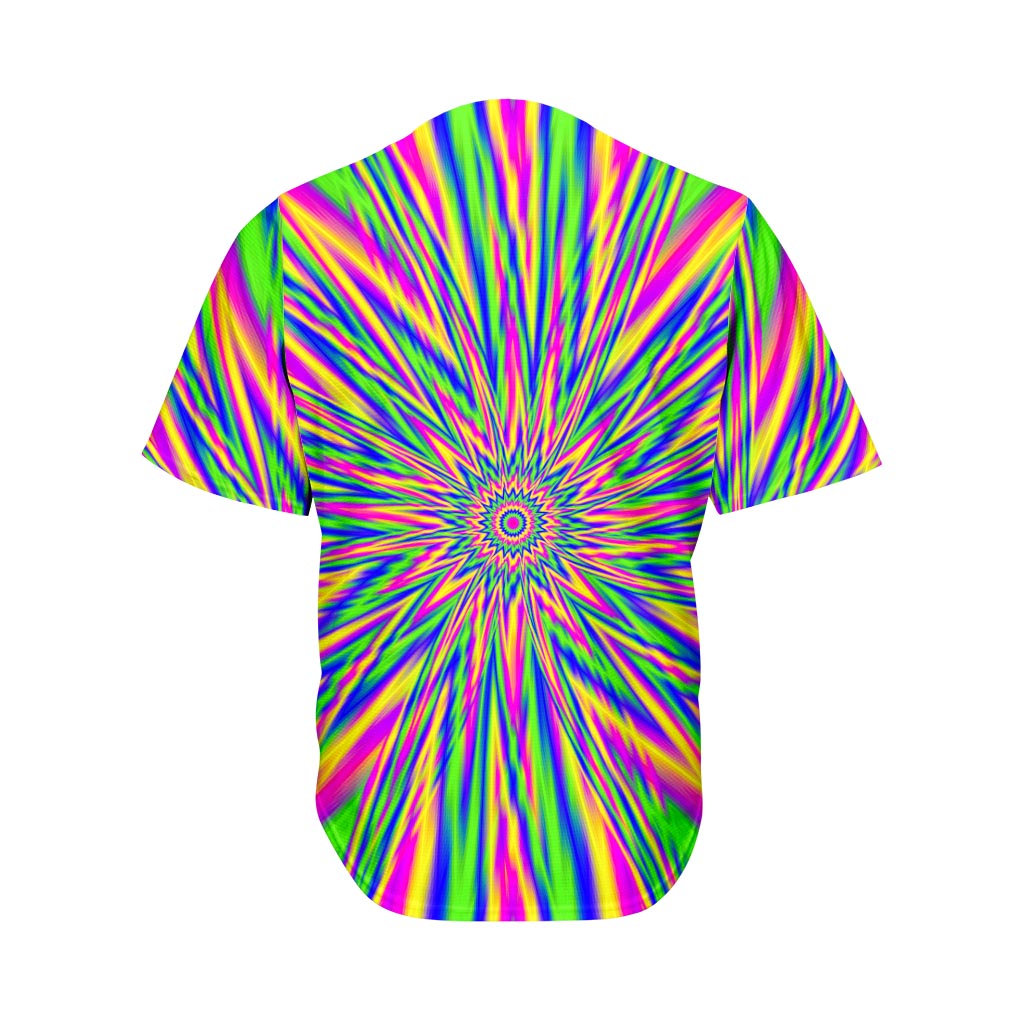 Vibrant Psychedelic Optical Illusion Men's Baseball Jersey
