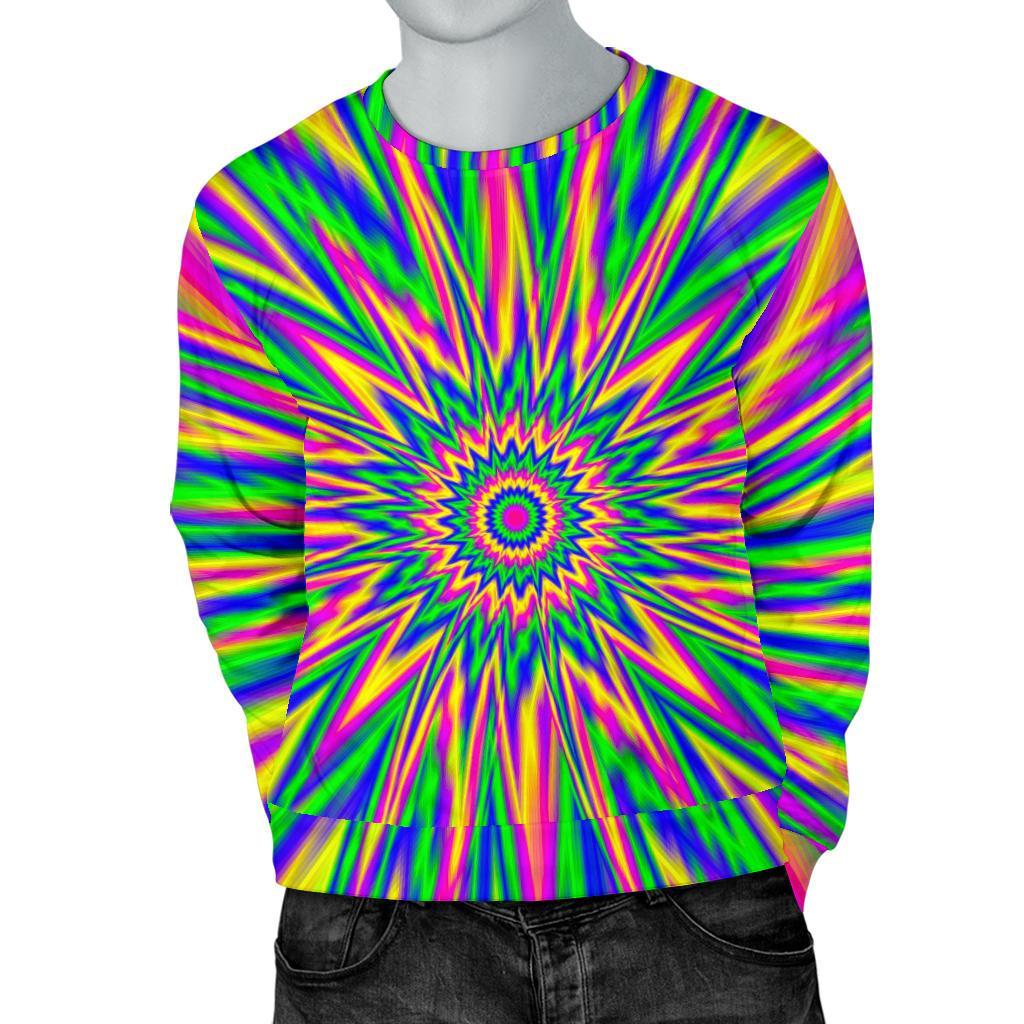 Vibrant Psychedelic Optical Illusion Men's Crewneck Sweatshirt GearFrost