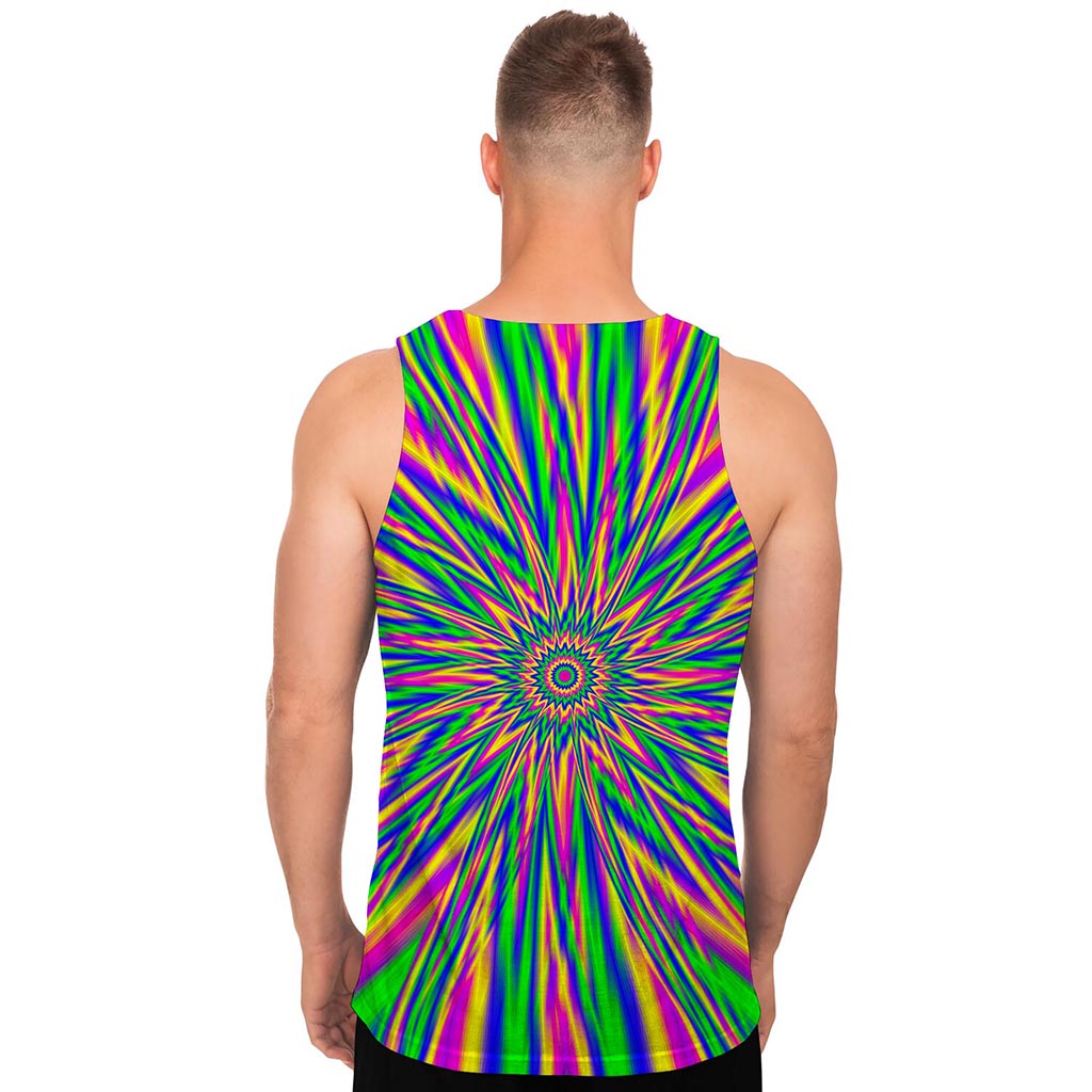 Vibrant Psychedelic Optical Illusion Men's Tank Top