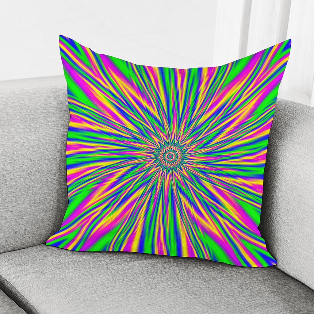 Vibrant Psychedelic Optical Illusion Pillow Cover