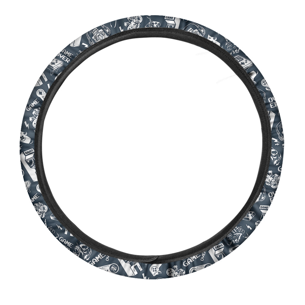 Video Game Devices Pattern Print Car Steering Wheel Cover