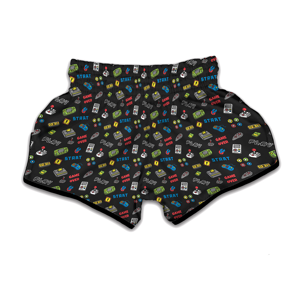 Video Game Gadgets Pattern Print Muay Thai Boxing Shorts