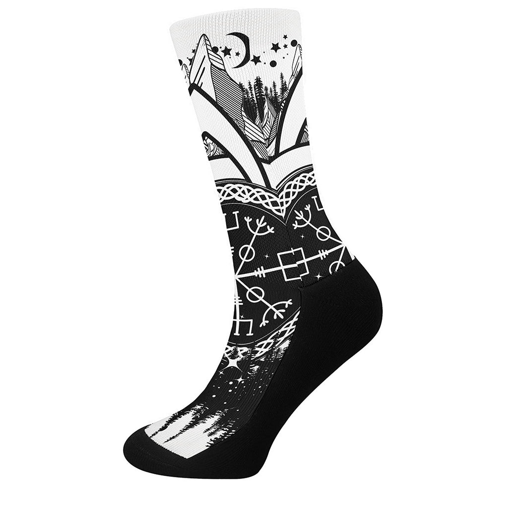 Viking Celtic Trinity Knot Print Crew Socks
