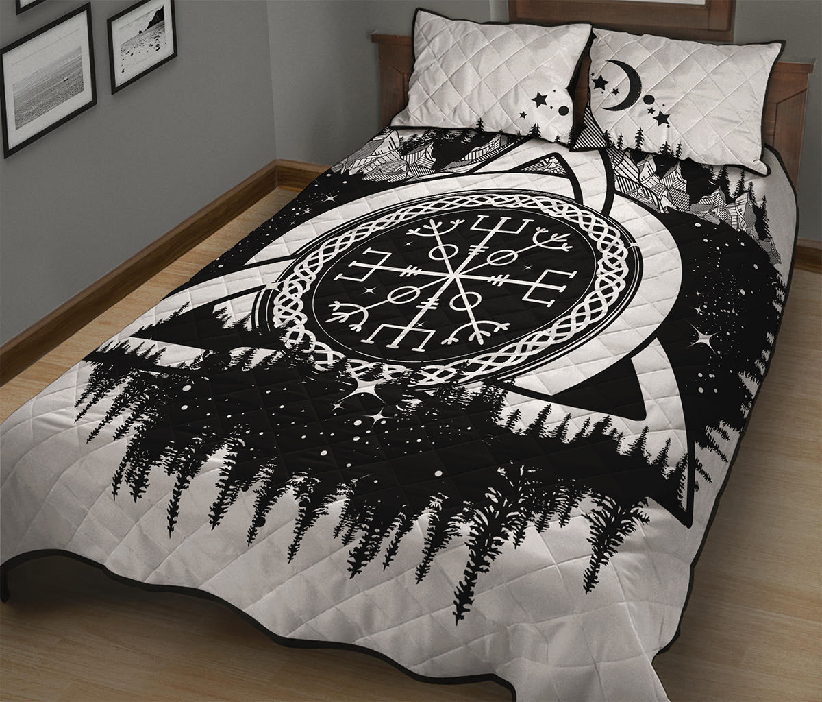 Viking Celtic Trinity Knot Print Quilt Bed Set
