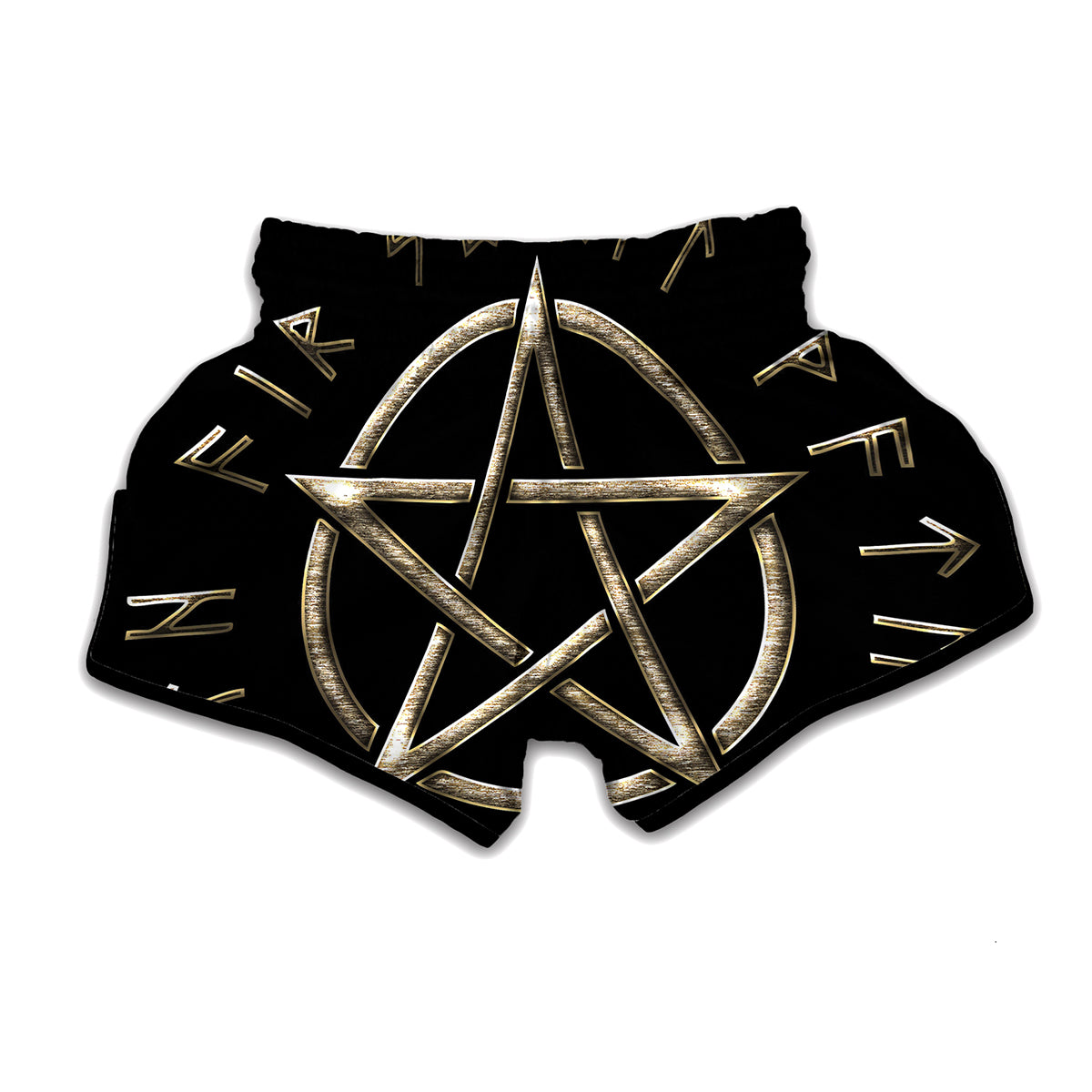Viking Nordic Runes Pentagram Print Muay Thai Boxing Shorts