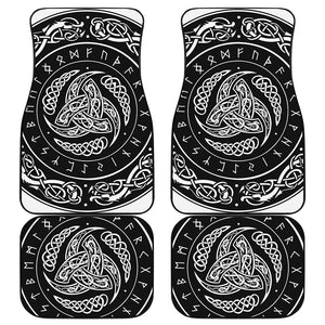 Viking Triple Horn Of Odin Print Front and Back Car Floor Mats