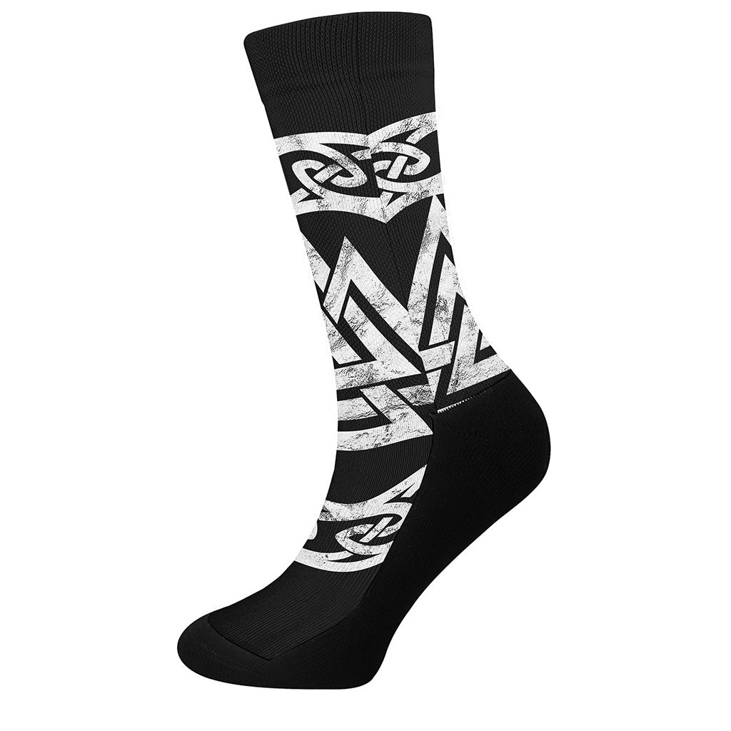 Viking Valhalla Symbol Print Crew Socks