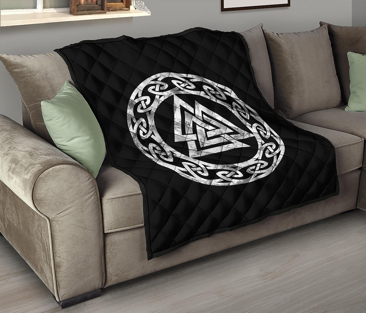 Viking Valhalla Symbol Print Quilt