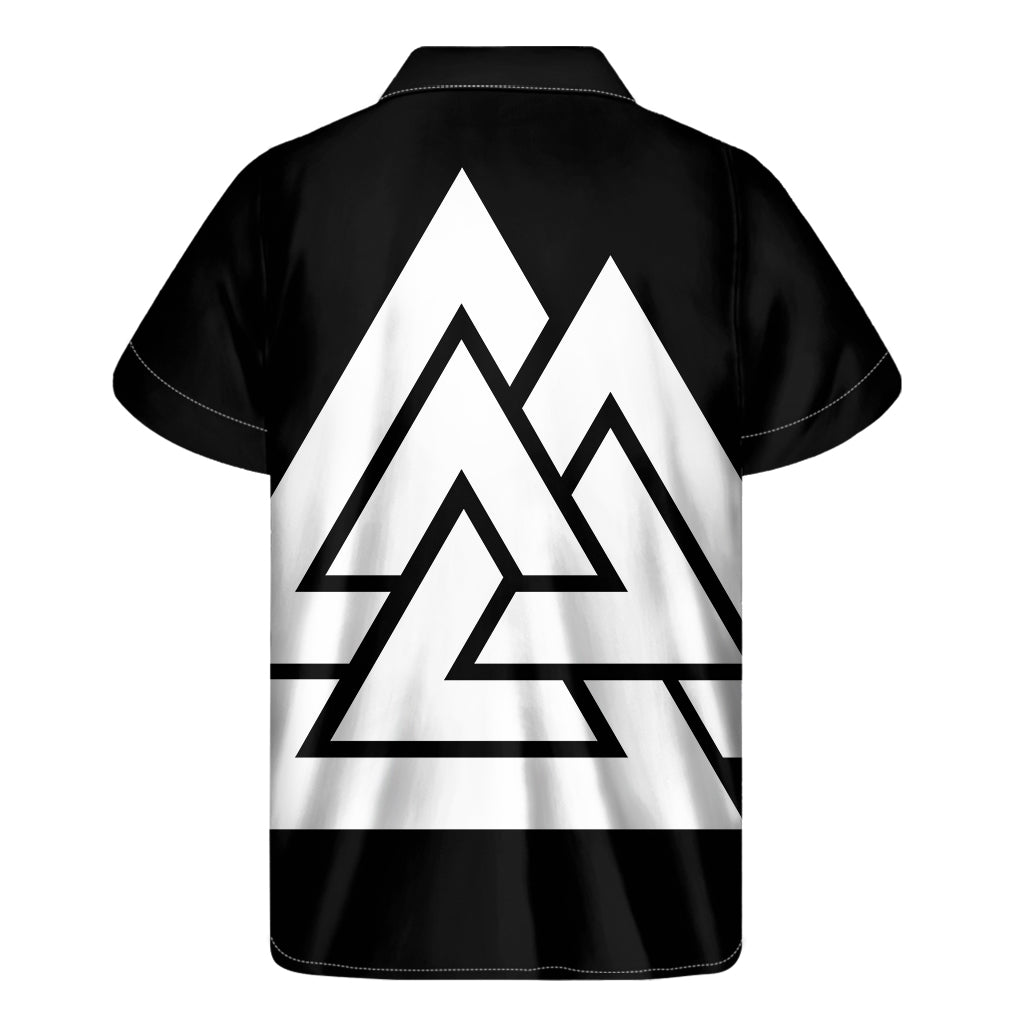 Viking Valknut Symbol Print Men's Short Sleeve Shirt