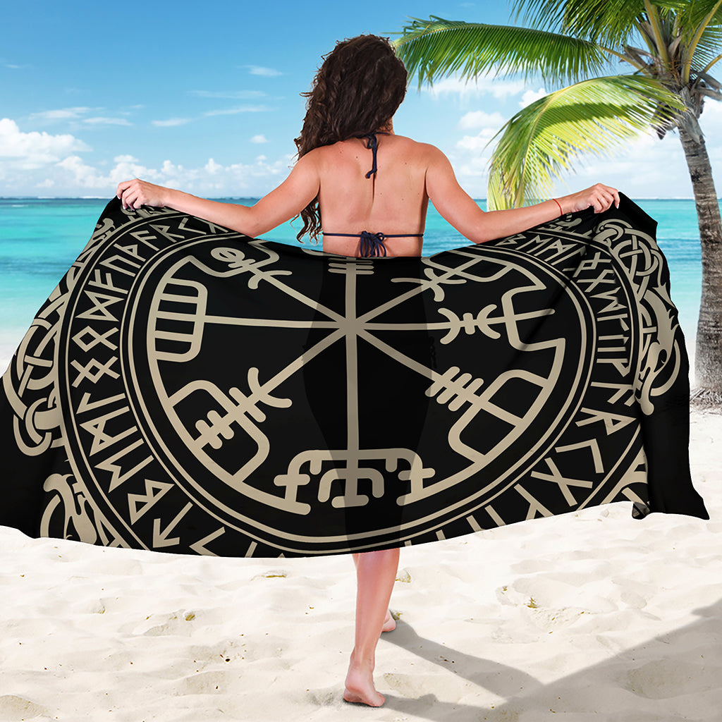 Viking Vegvisir Print Beach Sarong Wrap