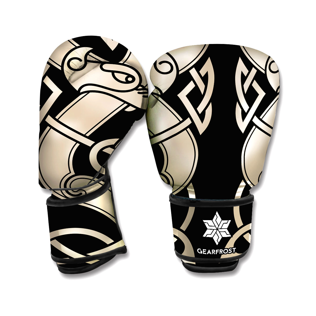 Viking Wolves Symbol Print Boxing Gloves