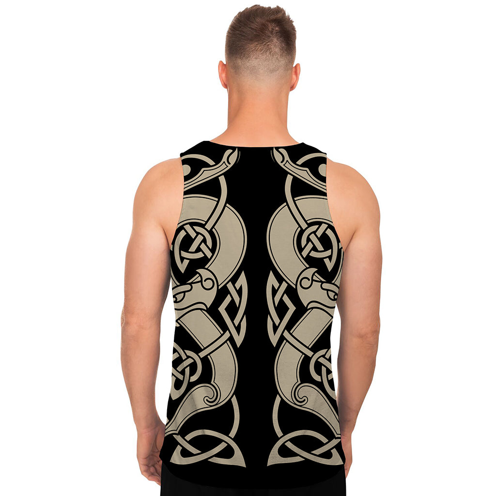 Viking Wolves Symbol Print Men's Tank Top