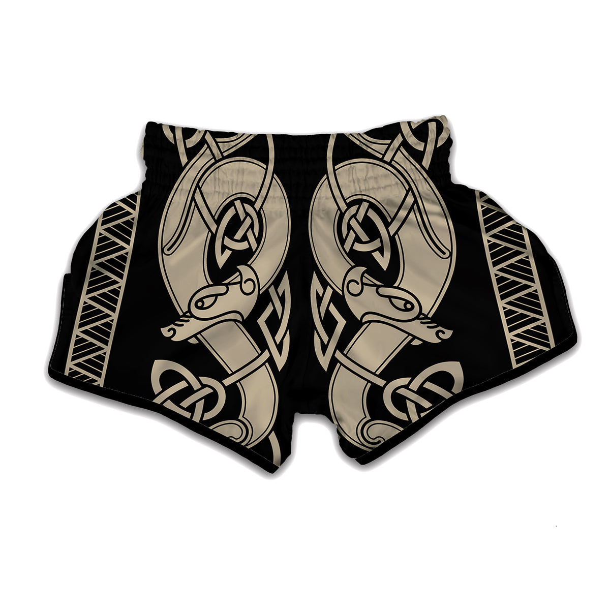 Viking Wolves Symbol Print Muay Thai Boxing Shorts