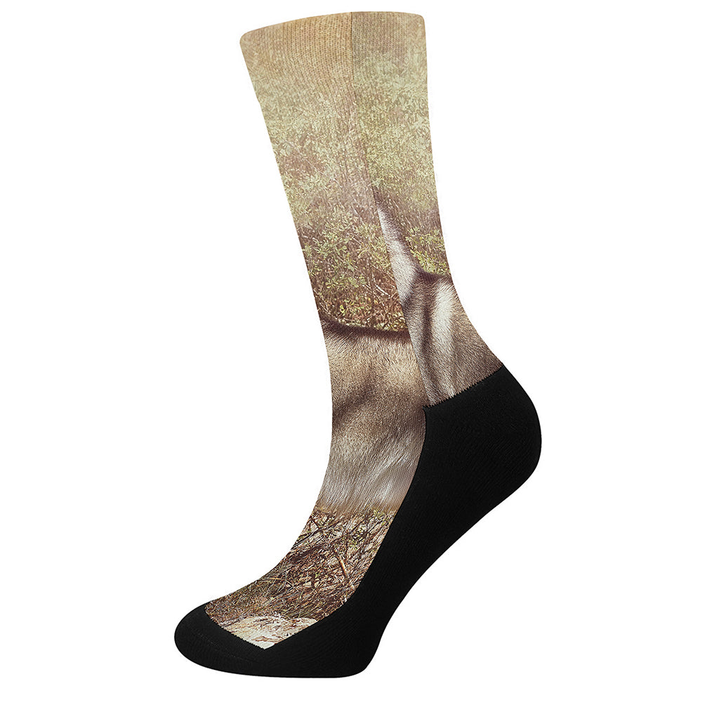Vintage Alaskan Malamute Print Crew Socks