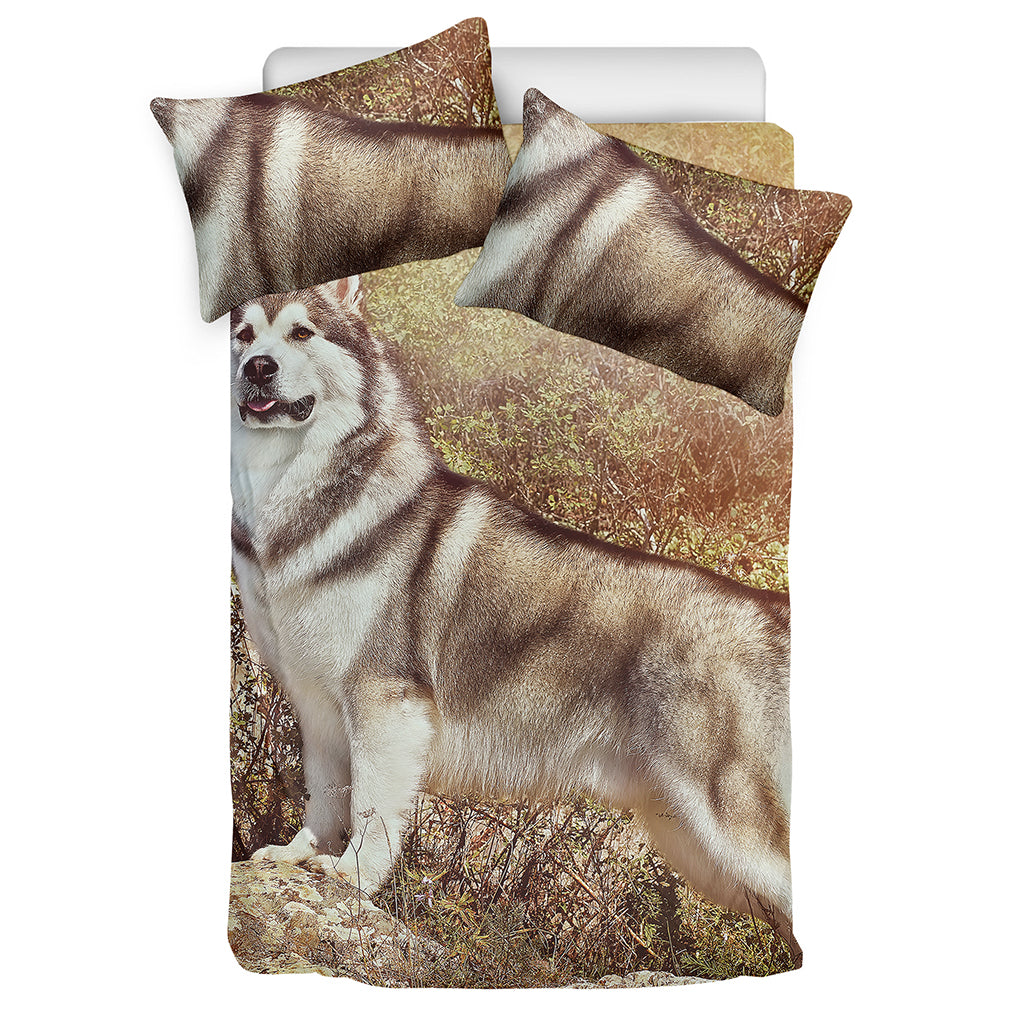 Vintage Alaskan Malamute Print Duvet Cover Bedding Set