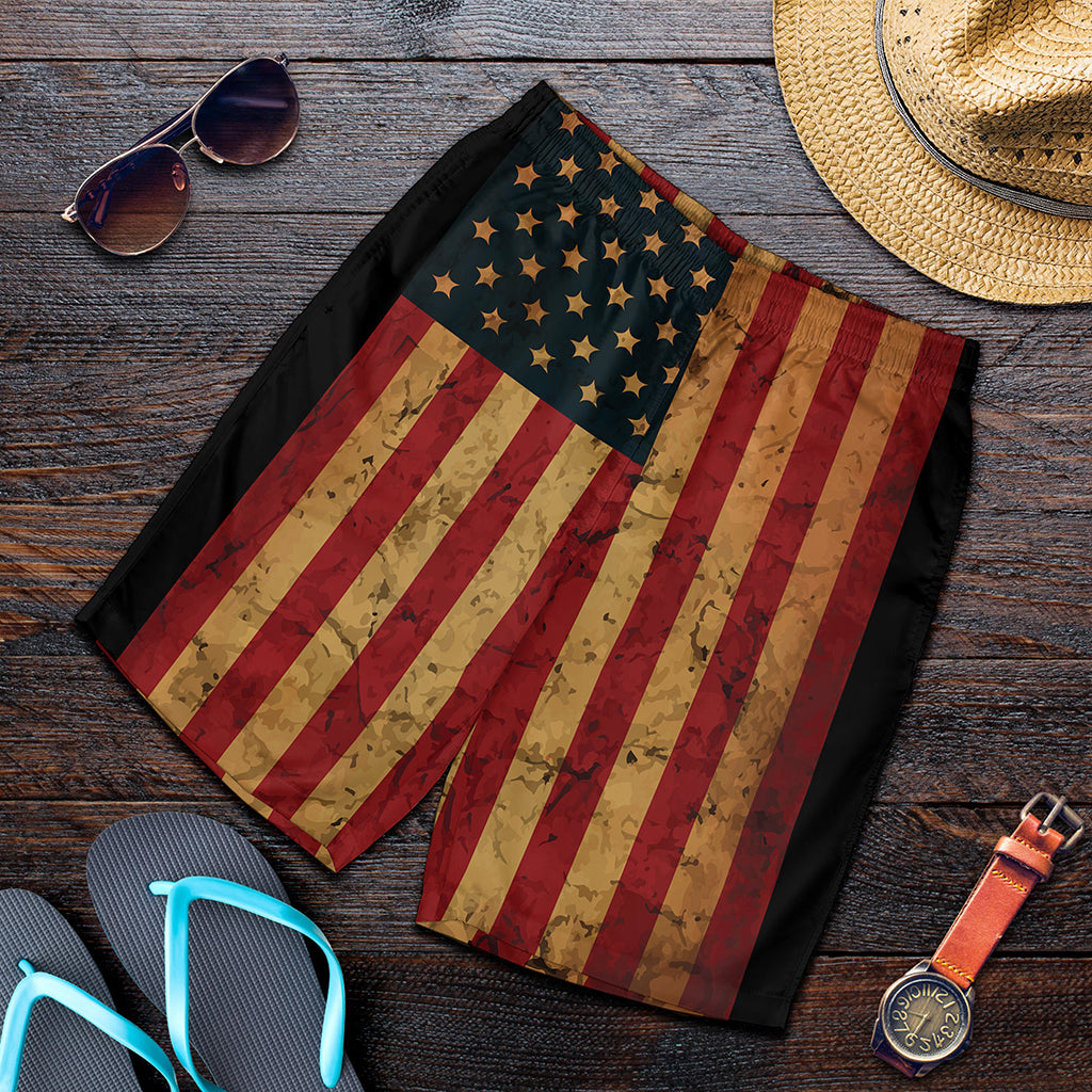 Vintage American Flag Print Men's Shorts