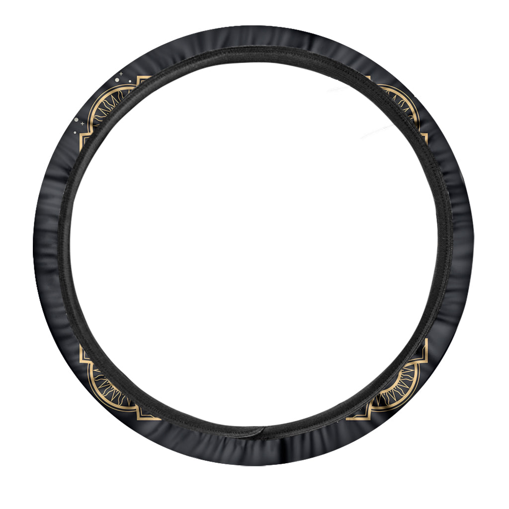 Vintage Aquarius Zodiac Sign Print Car Steering Wheel Cover