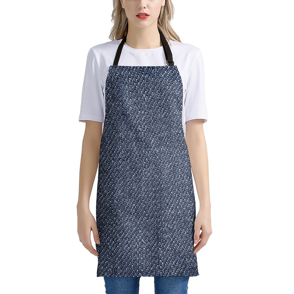 Vintage Blue Denim Jeans Print Apron