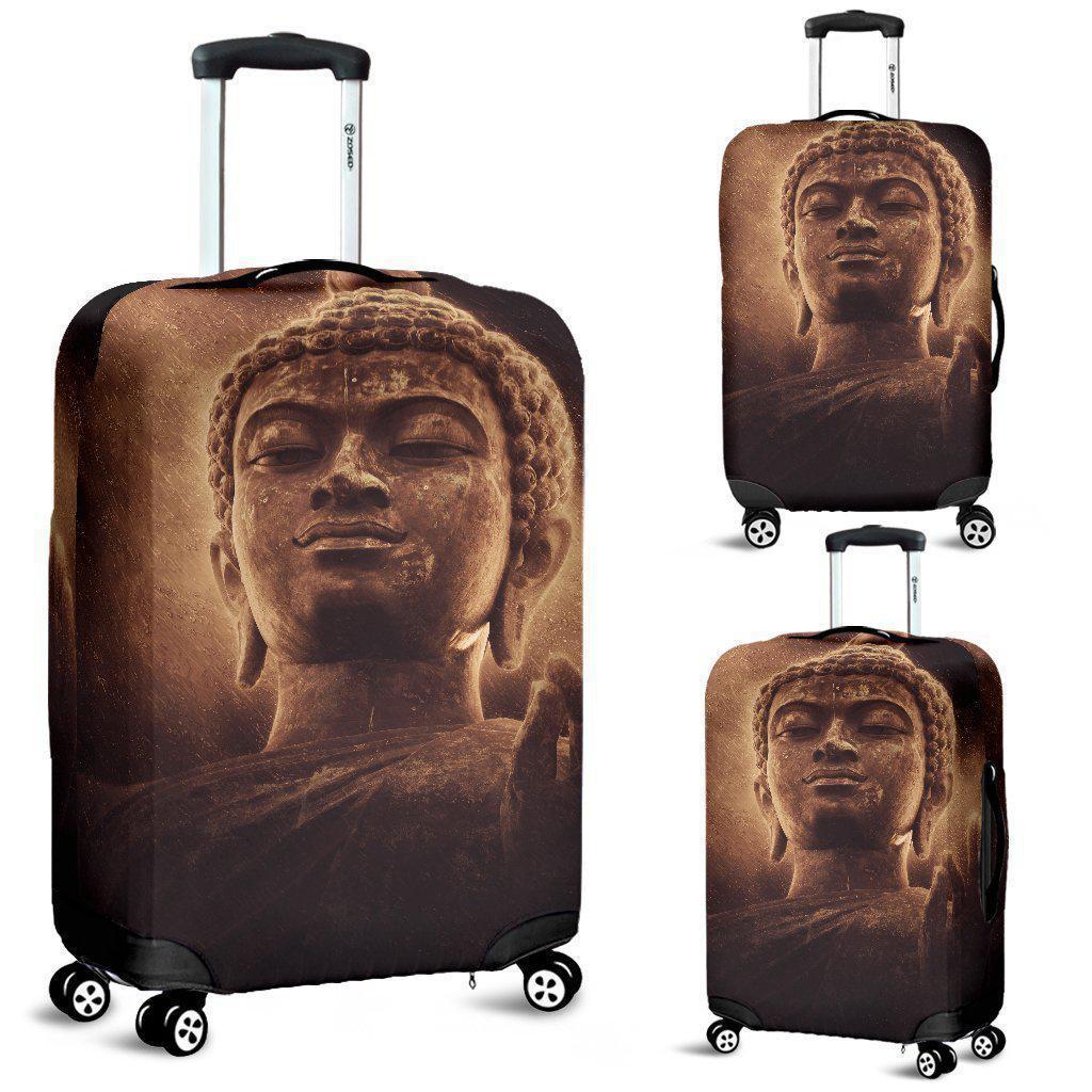 Vintage Buddha Statue Print Luggage Cover GearFrost