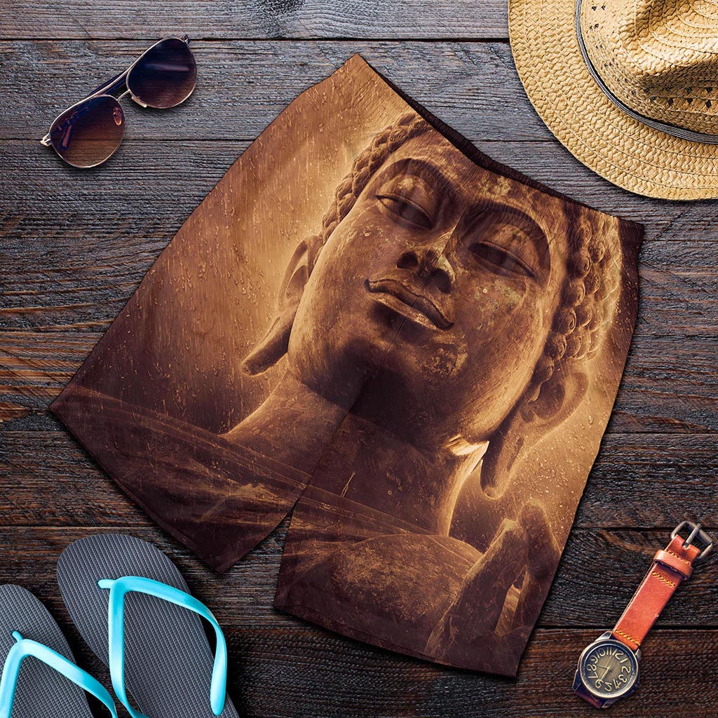 Vintage Buddha Statue Print Men's Shorts