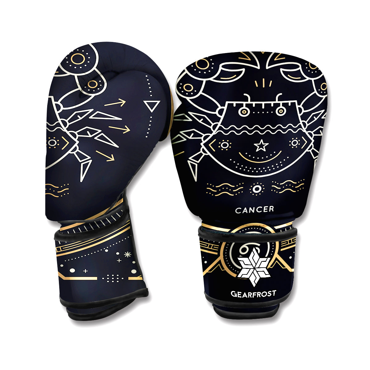 Vintage Cancer Zodiac Sign Print Boxing Gloves