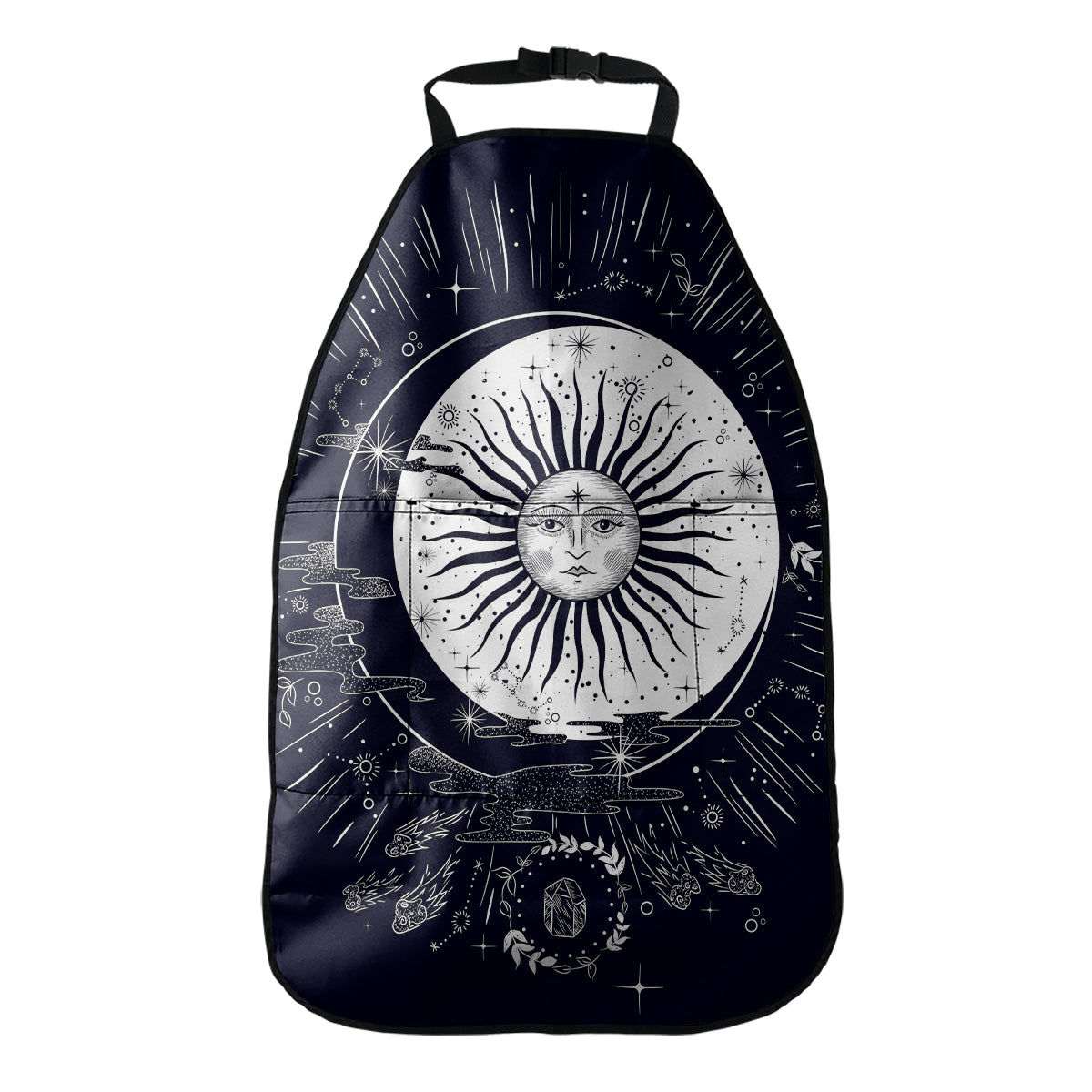 Vintage Celestial Sun Print Car Seat Organizers