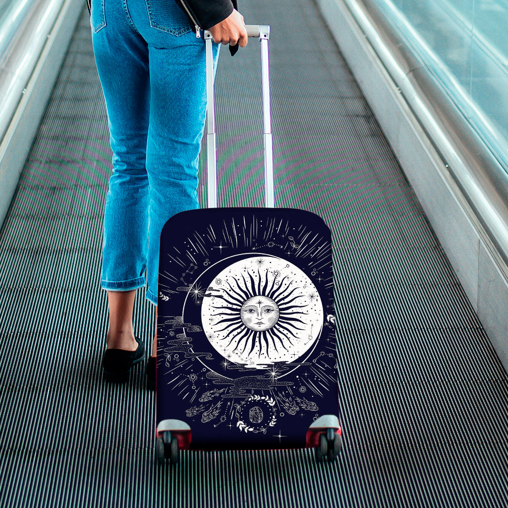Vintage Celestial Sun Print Luggage Cover